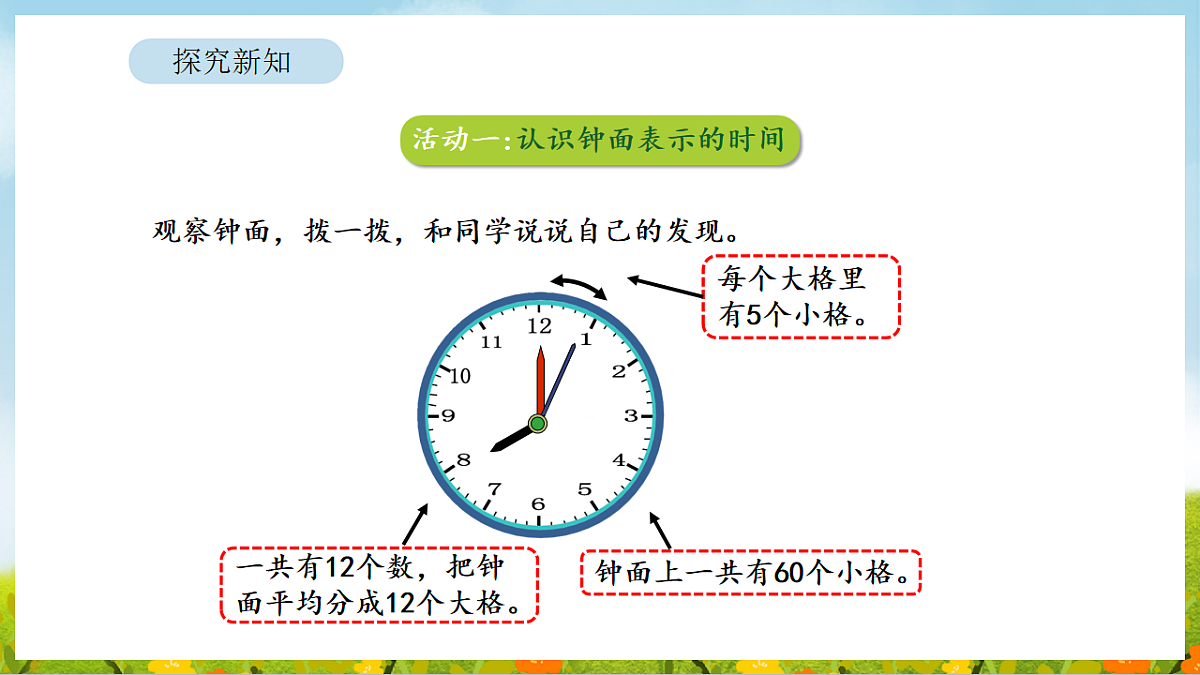 2026年苏教版数学二年级下册 时间有多长 活动一 钟面表示的时间（课件）第5页