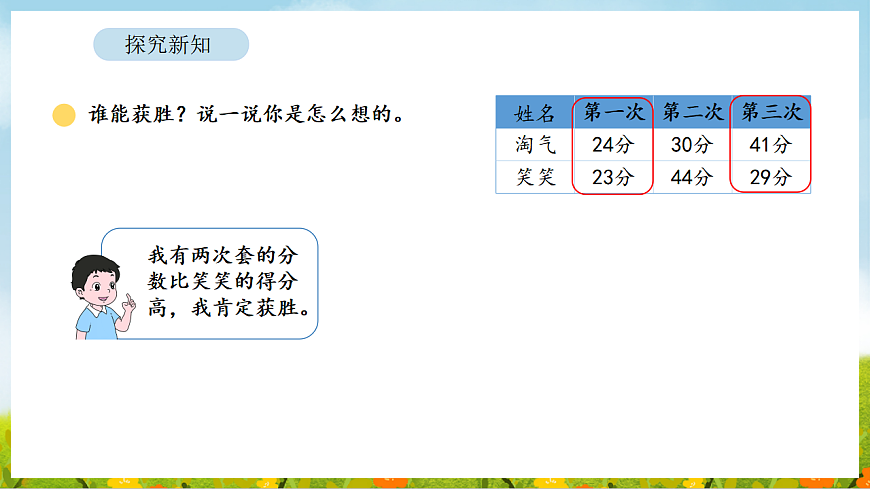 1.1 谁的得分高 课件 北师大版数学二年级下册第6页