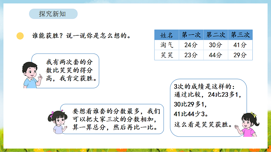 1.1 谁的得分高 课件 北师大版数学二年级下册第8页