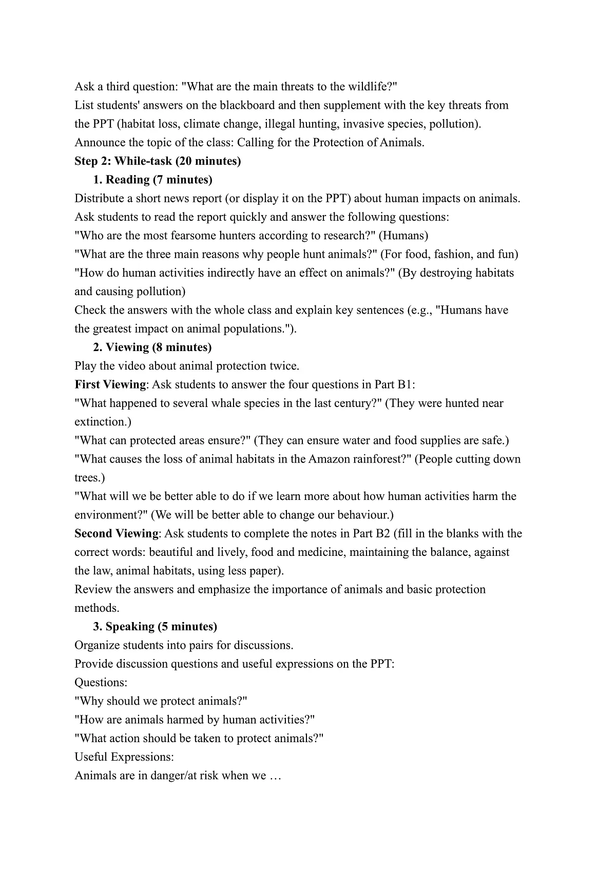 译林必修三unit1 Nature in the balance Integrated skills教案第3页