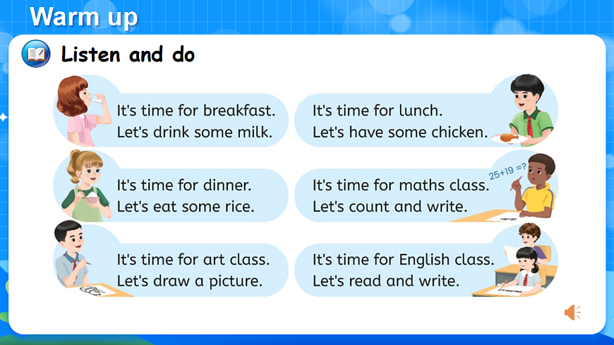 （新课标新教材）人教PEP四年级下册英语Unit 3 Time for school B Let's learn & Look and say教学PPT第4页