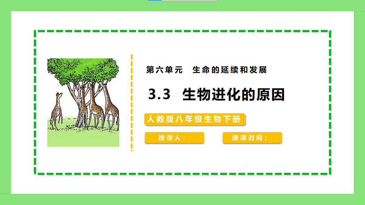 人教版初中生物八年级下册6.3.3《生物进化的原因》课件第1页