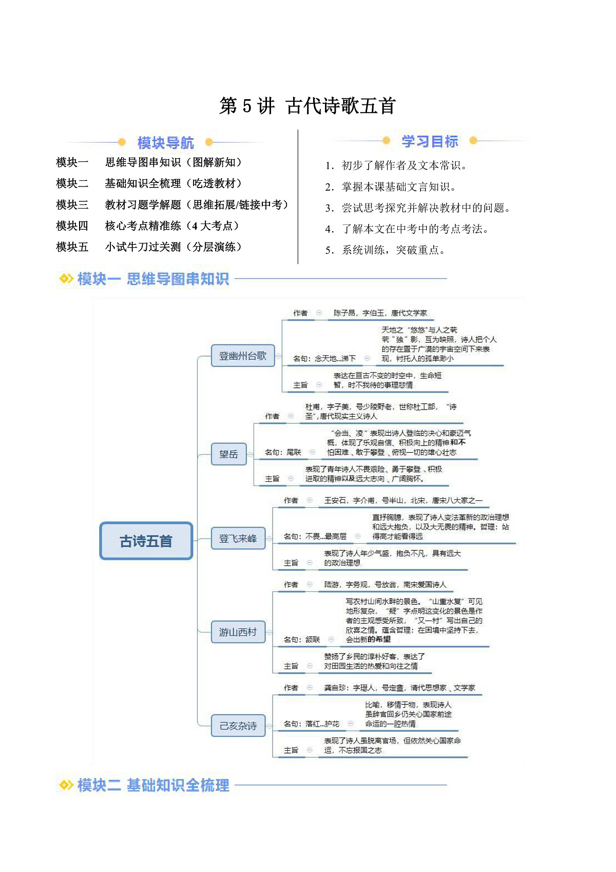 第05讲 古代诗歌五首（解析版）第2页