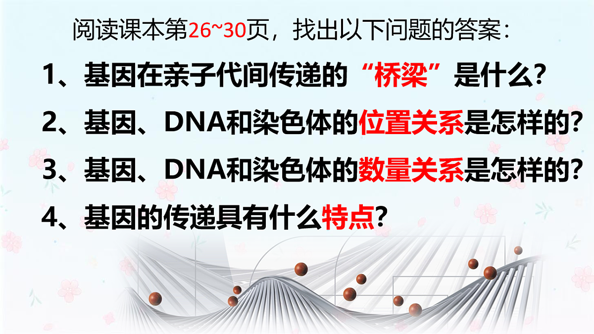 【核心生物】人教版初中生物八年级下册6.2.2《 基因在亲子代间的传递》课件第5页