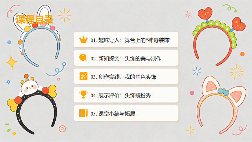 人美版（2024）二年级下册美术第五单元第1课《多样的头饰》课件第2页