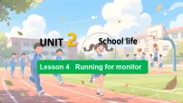初中英语冀教版（2024）七年级下册（2024）Lesson 4 Running for monitor背景图ppt课件