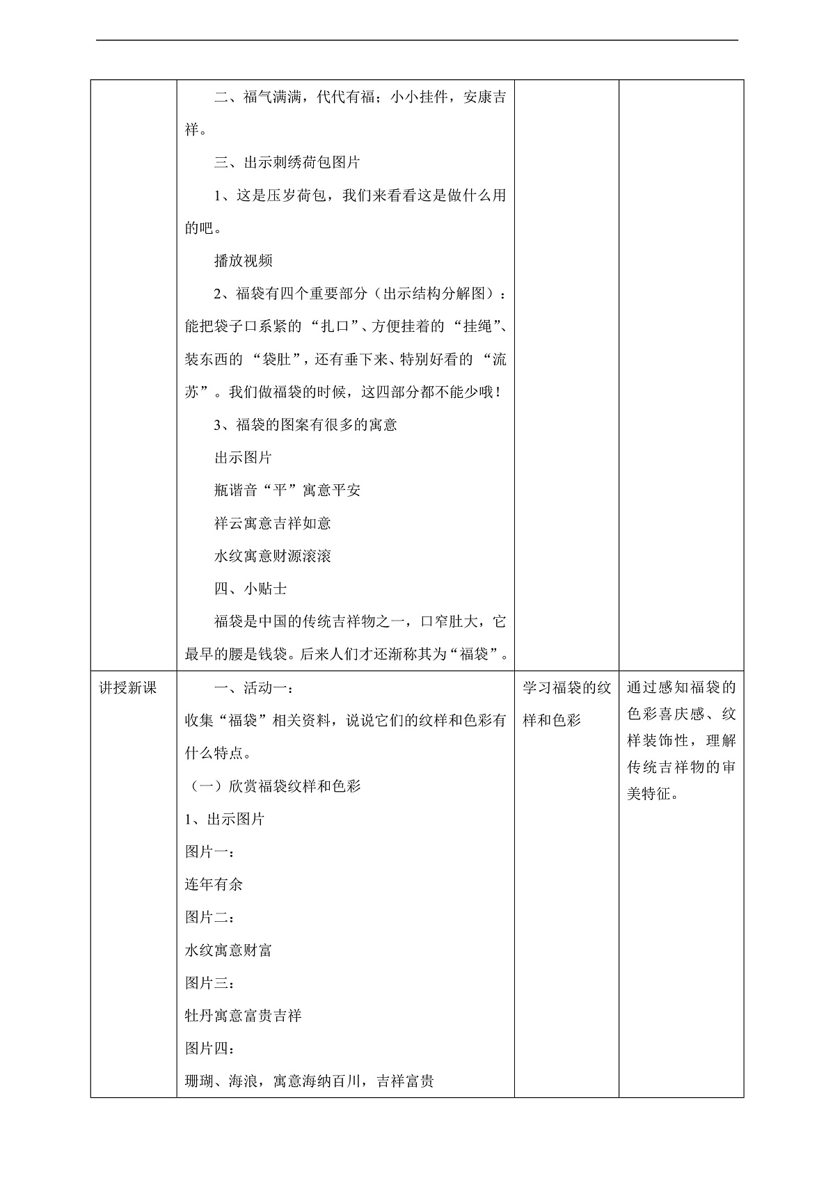 【人教版】美术 二年级上册 第四单元 4 福气满满 教学设计第2页