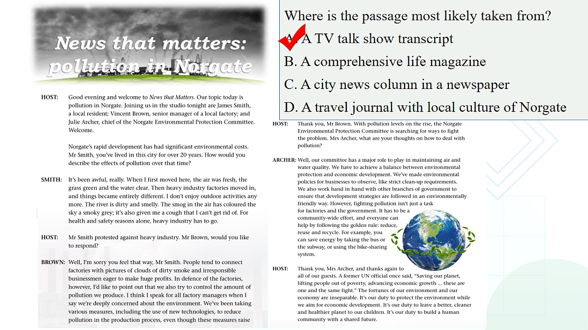 译林高一英语Unit1 Nature in the balance Extended reading 课件第7页