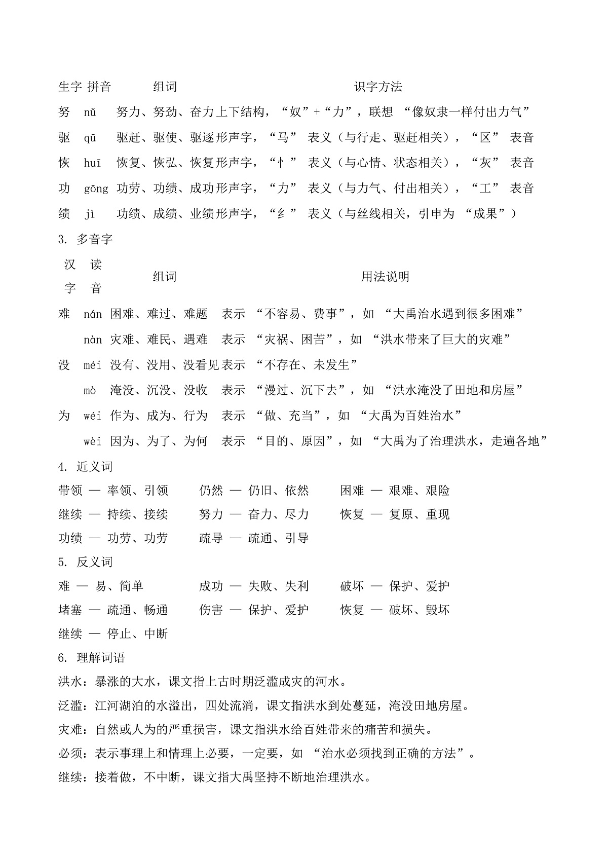 【任务型备课】统编版二年级语文下册-24. 大禹治水（知识清单）第2页