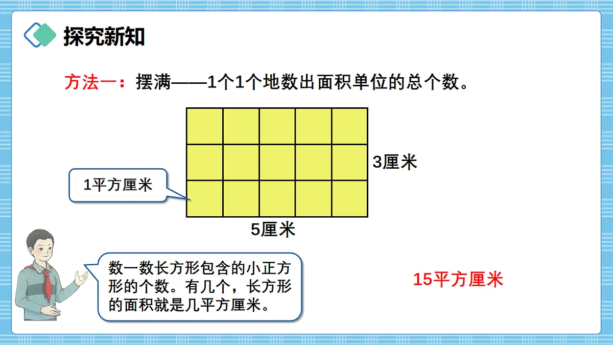 （2026新教材）人教版小学数学三年级下册4.4《长方形和正方形面积计算公式的推导》PPT课件第5页
