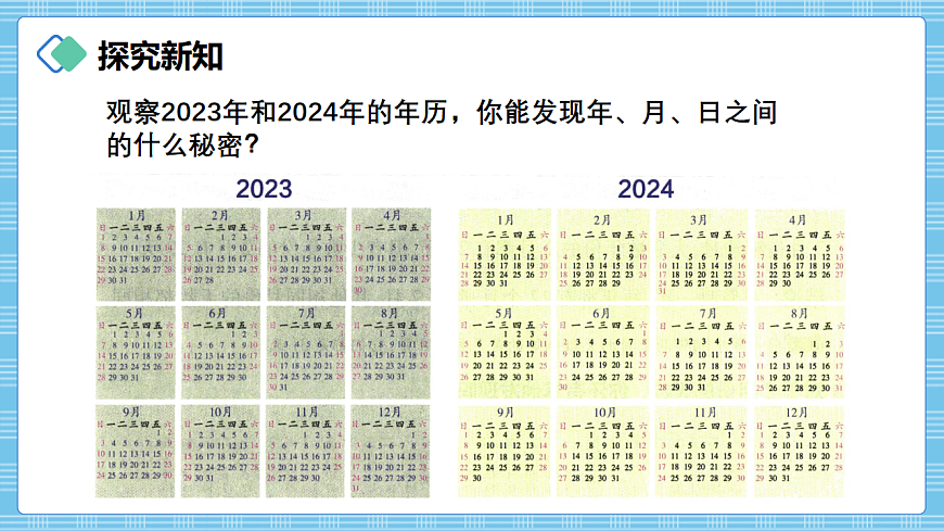 （2026新教材）人教版小学数学三年级下册年月日的秘密1《年历中的秘密》PPT课件第5页