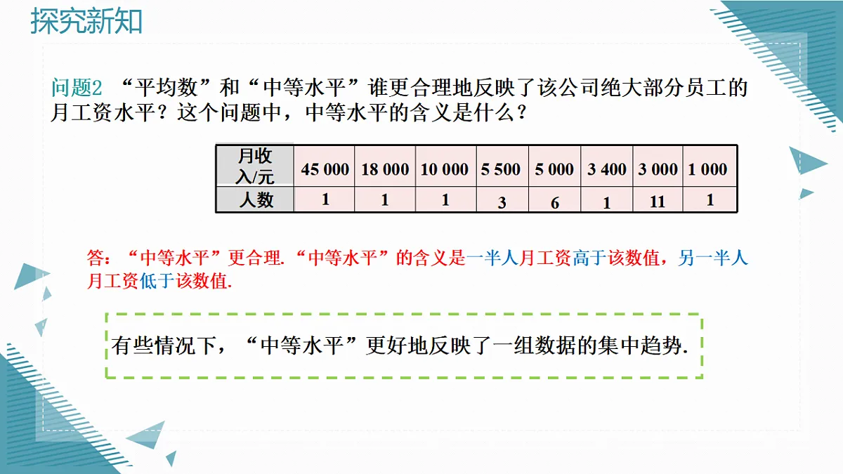 2026学年新人教版初中数学八年级下册24.1.2 中位数和众数课件第6页