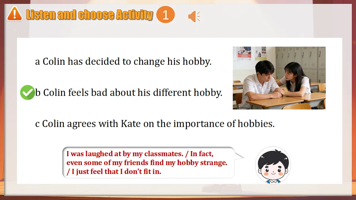 Unit2 Growing pains and gains Developing ideas Listening&speaking新教材外研版八下英语同步课件第8页