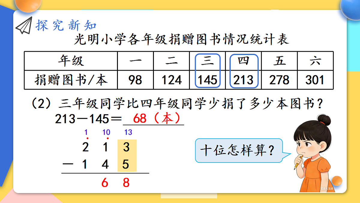 人教版小学数学二年级下册 第4课时《万以内的减法(退位)》课件第7页
