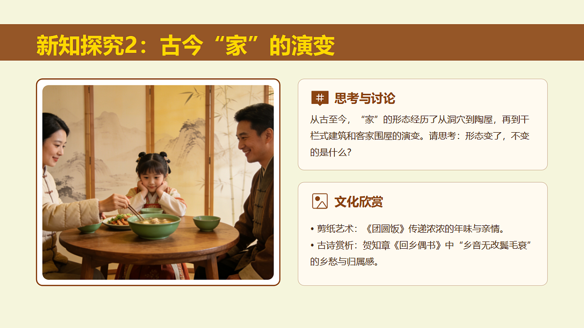 岭南版（2026）三年级下册第四单元第13课《家和万事兴》课件第6页