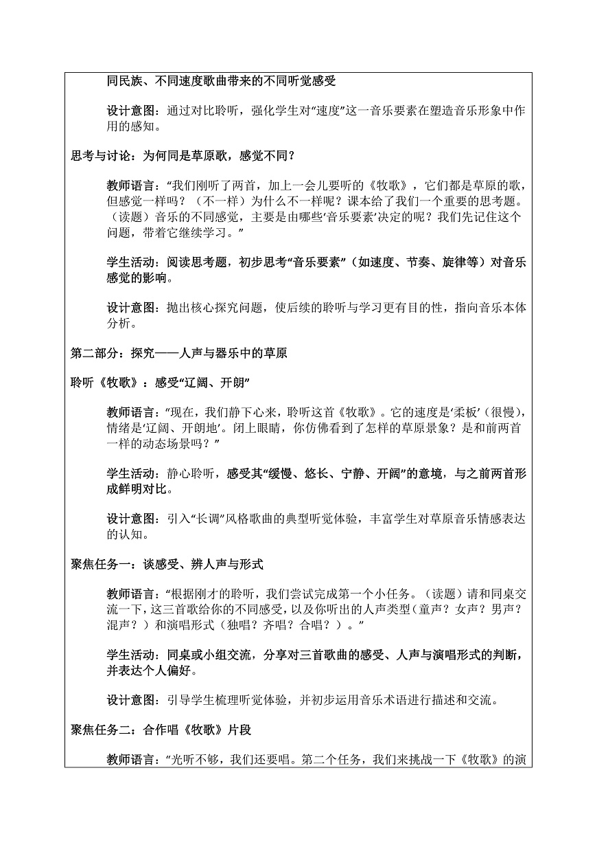 《草原上的歌》教案第3页
