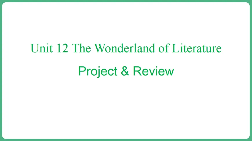 Unit 12 Lesson 8 Project and Review第1页