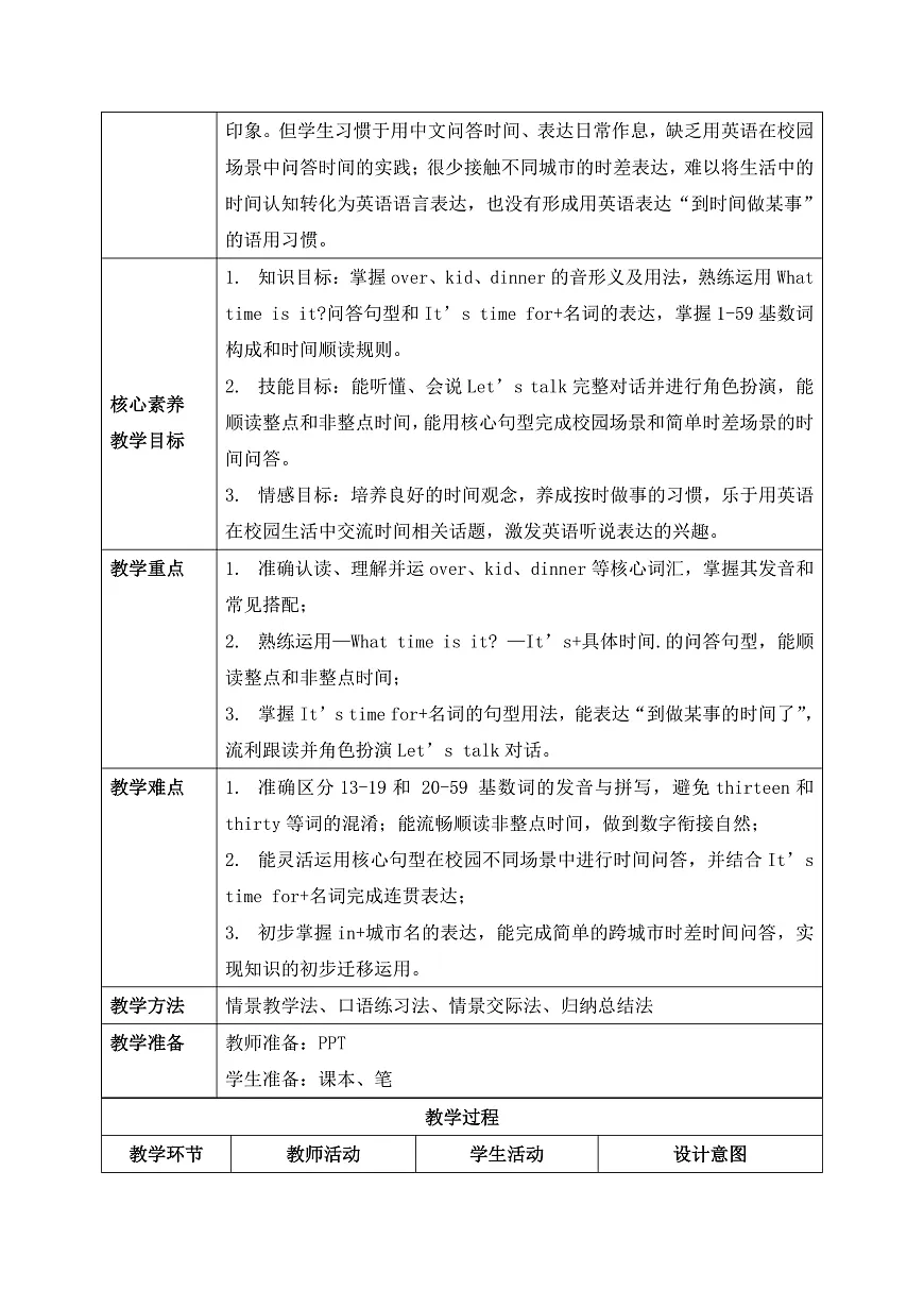 【任务型备课】PEP版英语四下-Unit3 Part A Let's talk & Choose and say（教案）第2页