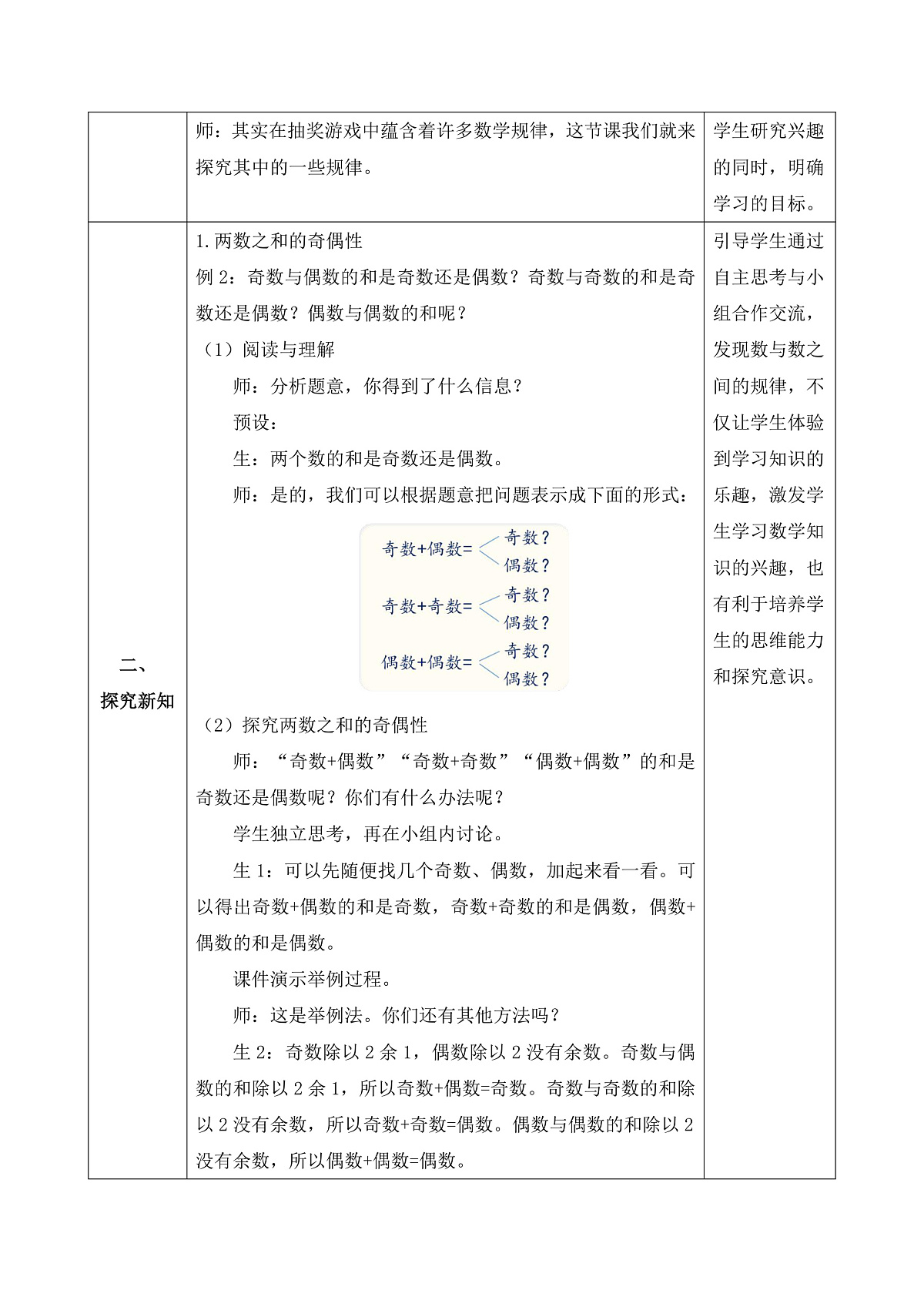 【任务型备课】人教版五年级下册-2.6 两数之和的奇偶性（教学设计含反思）第3页