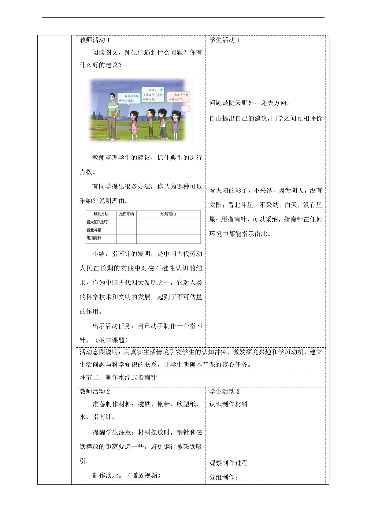 【大单元整体教学】1.3《做个指南针》课时教案第2页