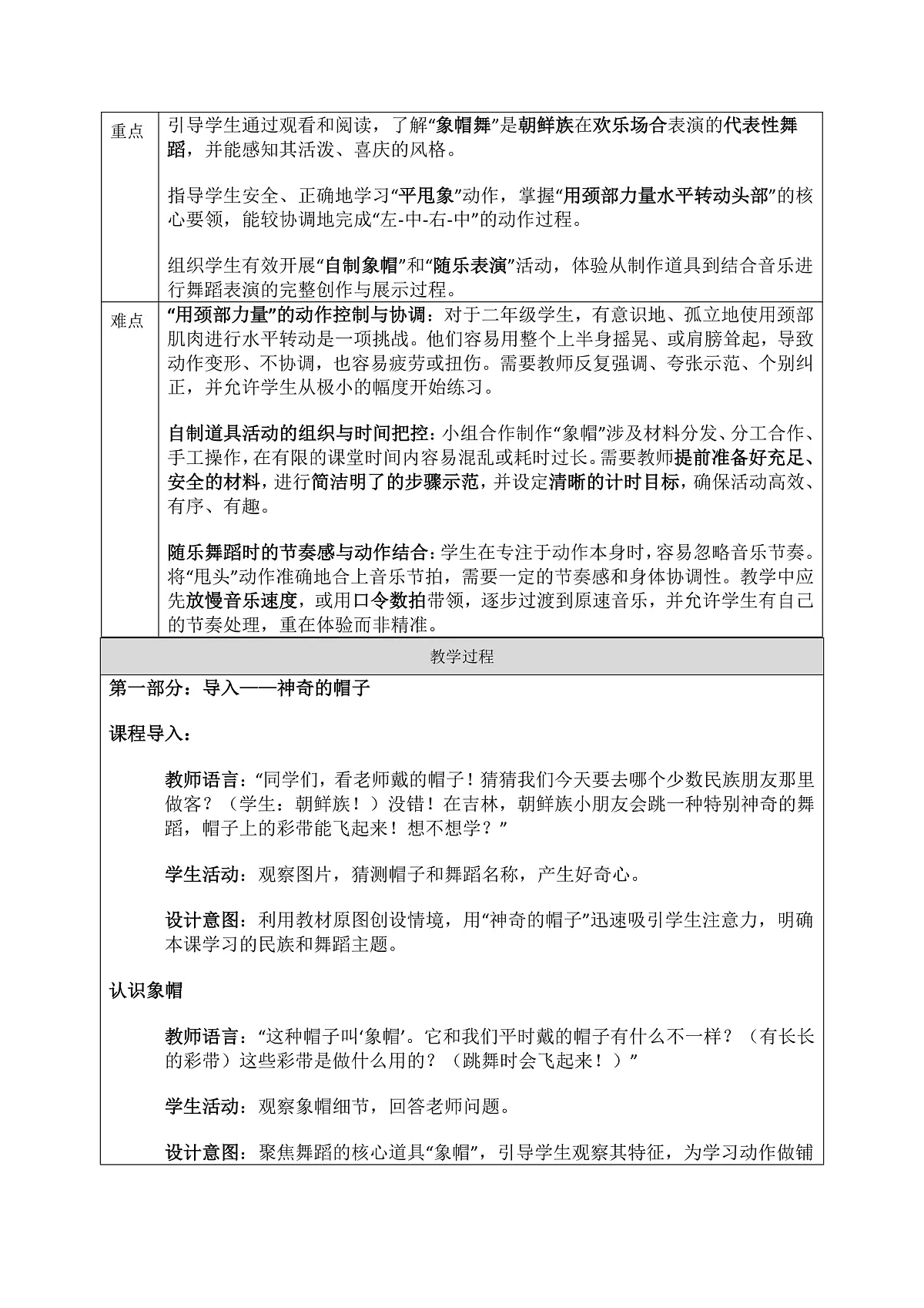 《象帽舞》教案第2页
