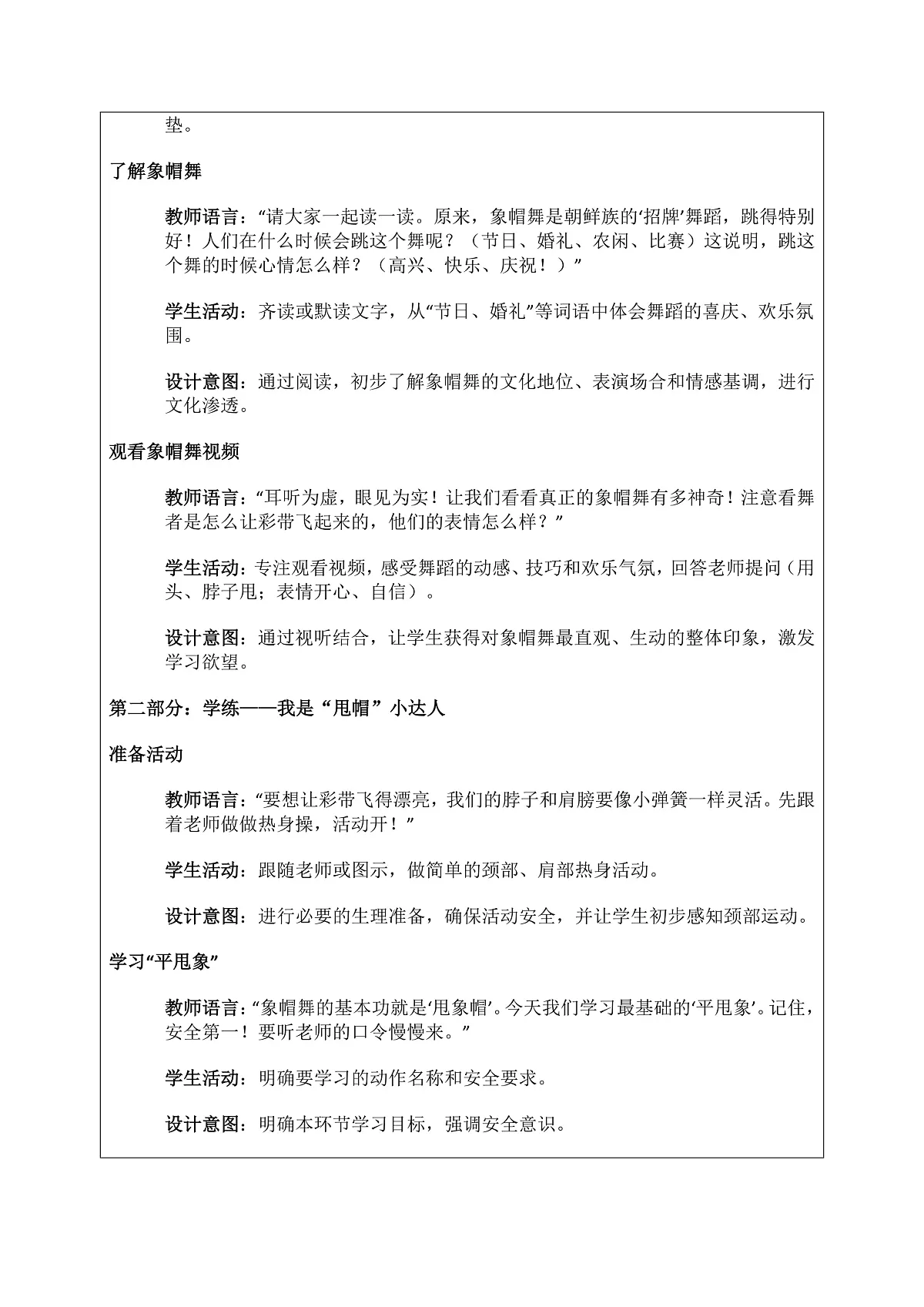 《象帽舞》教案第3页