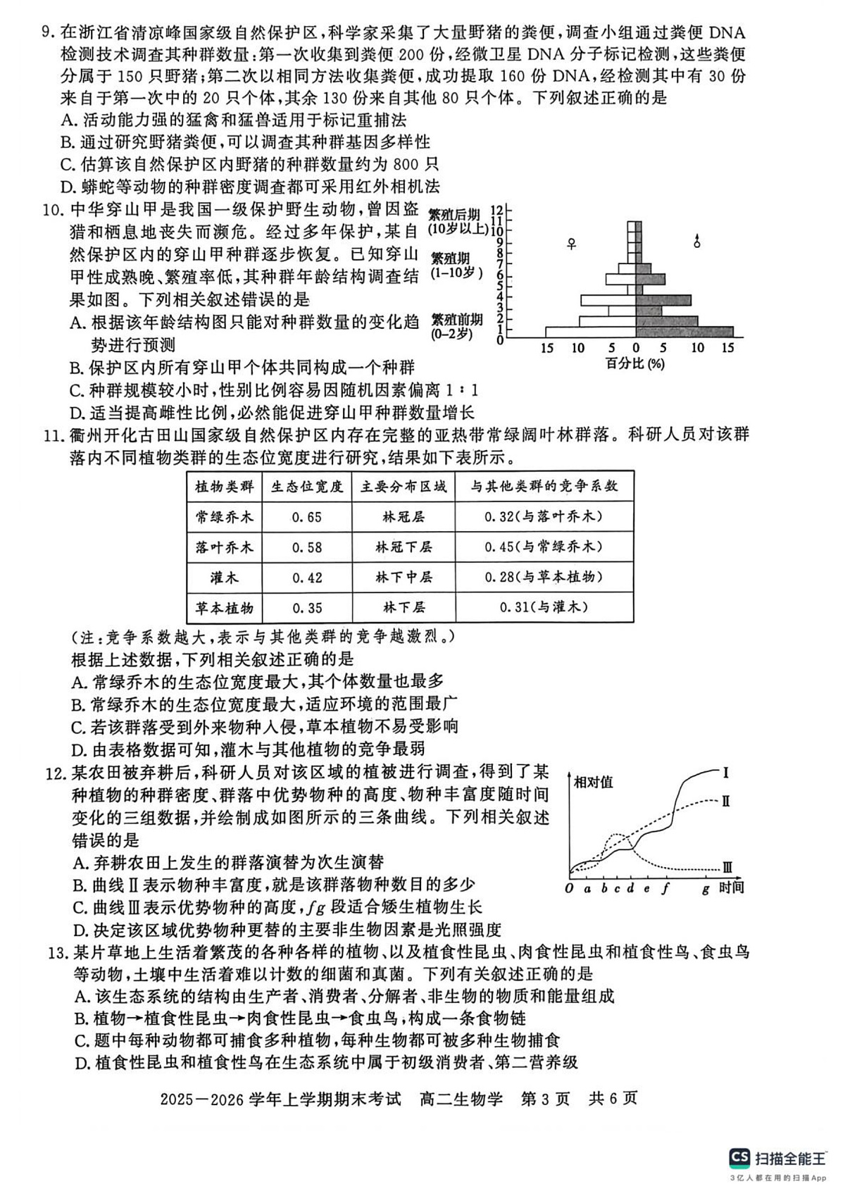河南省信阳市2025-2026学年上学期期末考试高二生物学第3页