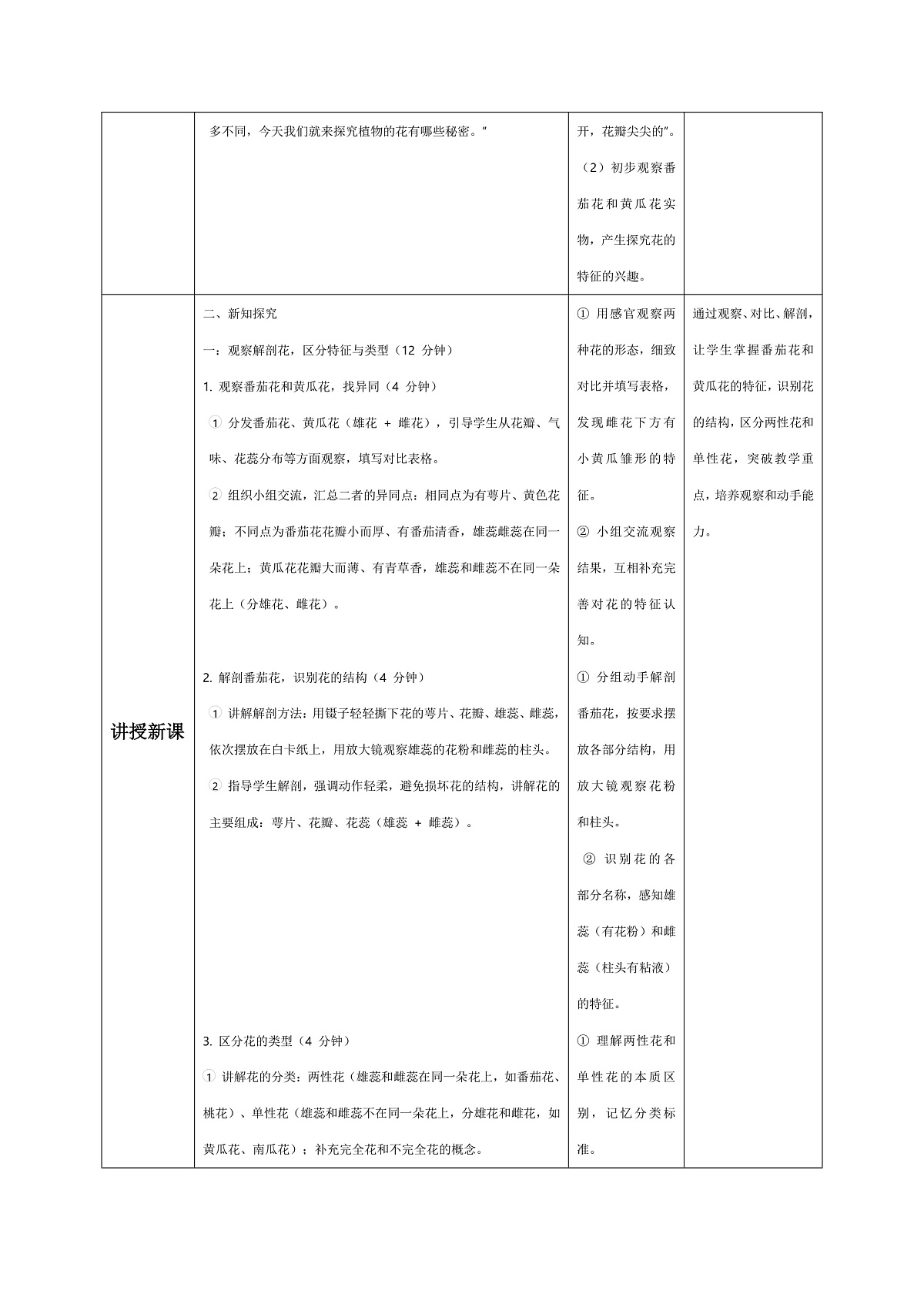 7、植物开花了 小学科学 苏教版（2024） 三年级下册 表格式教案第2页