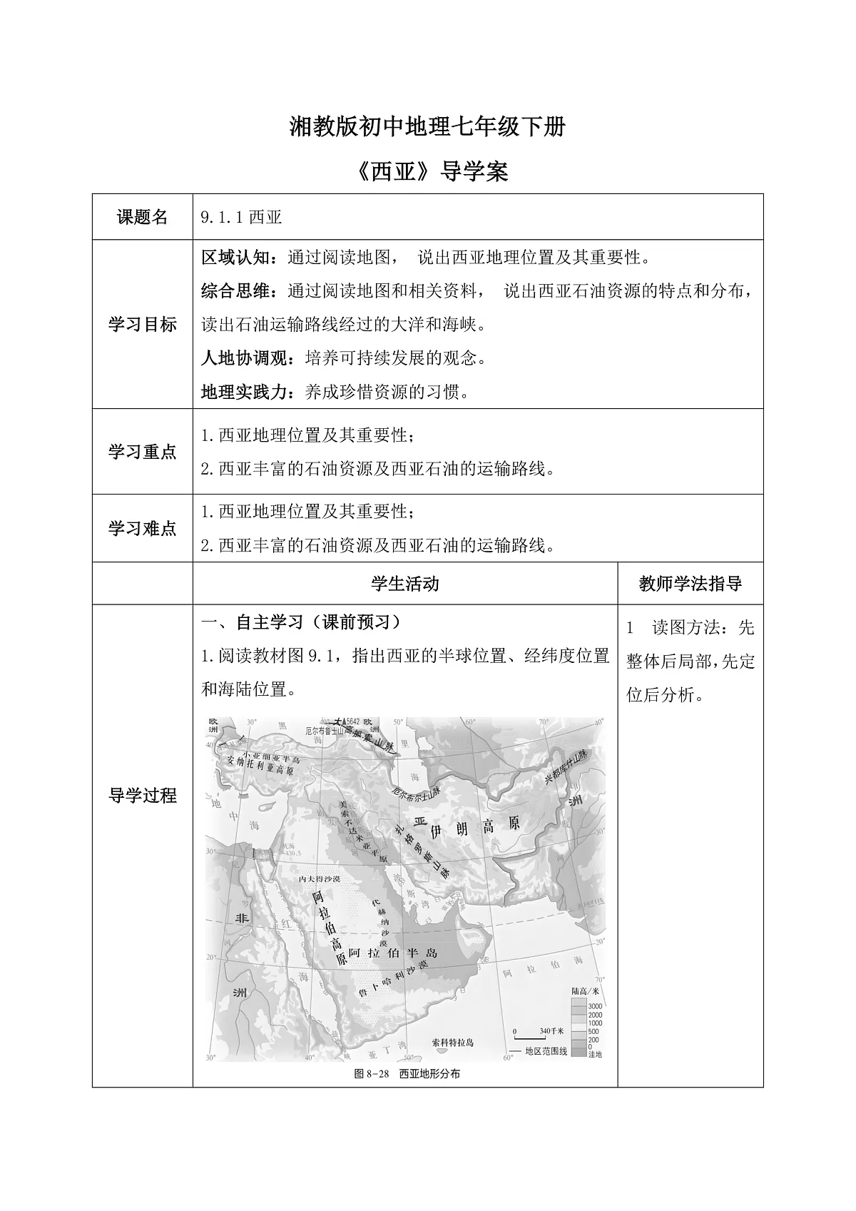 西亚导学案(1)学生版第1页