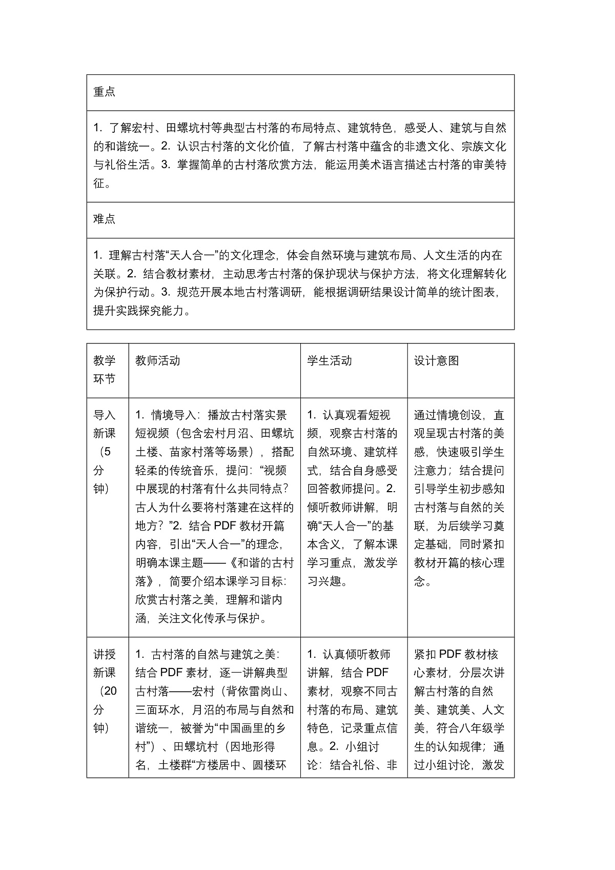 《和谐的古村落》教学设计第2页