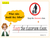 【核心素养新课标】人教版英语四下Unit 1 Class rules Part A Let’s learn&Look and say 课件+单元教学设计+素材