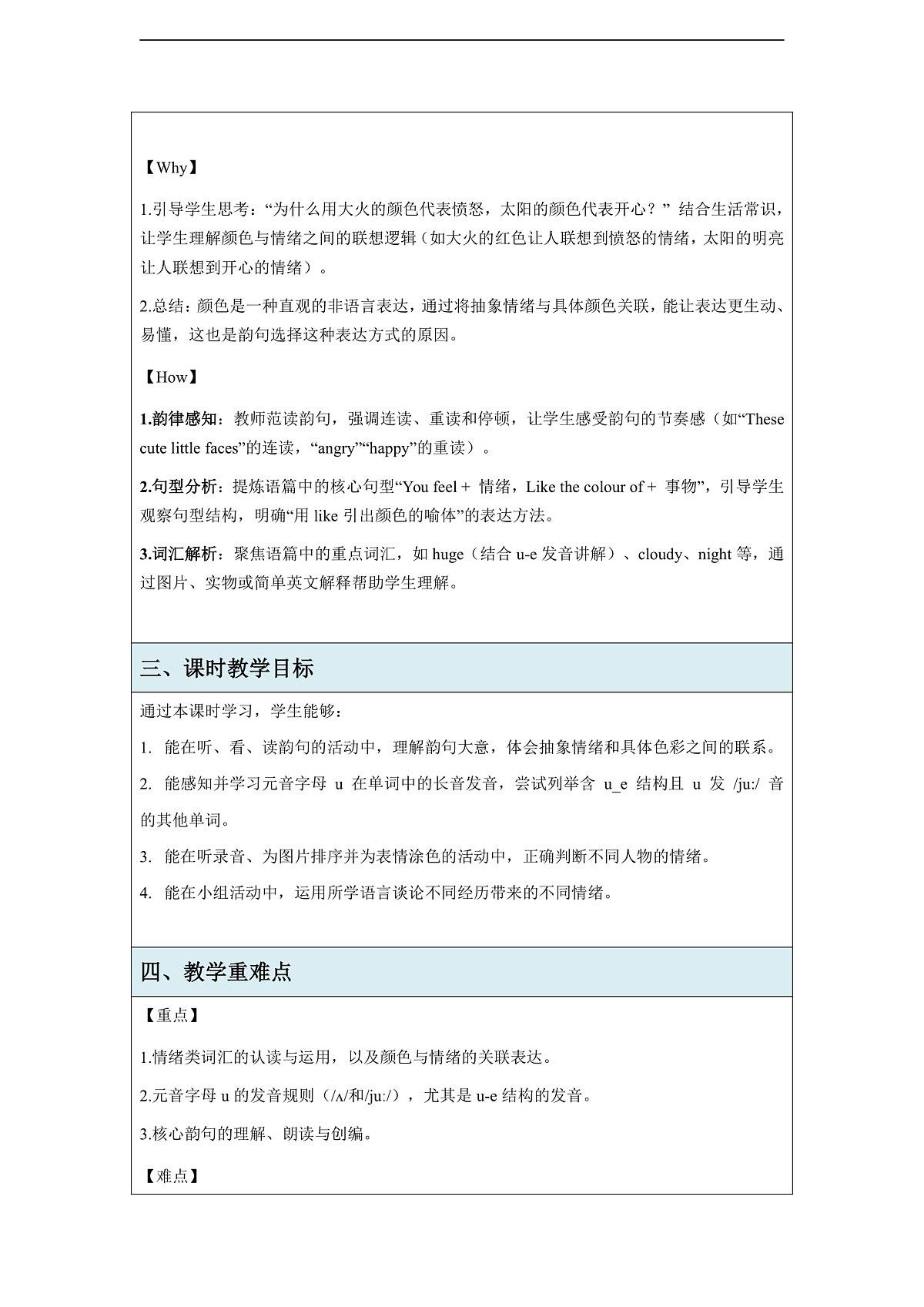 Unit 2 How do you feel today 课时 3 Fuel up 教学设计-外研版四下第2页
