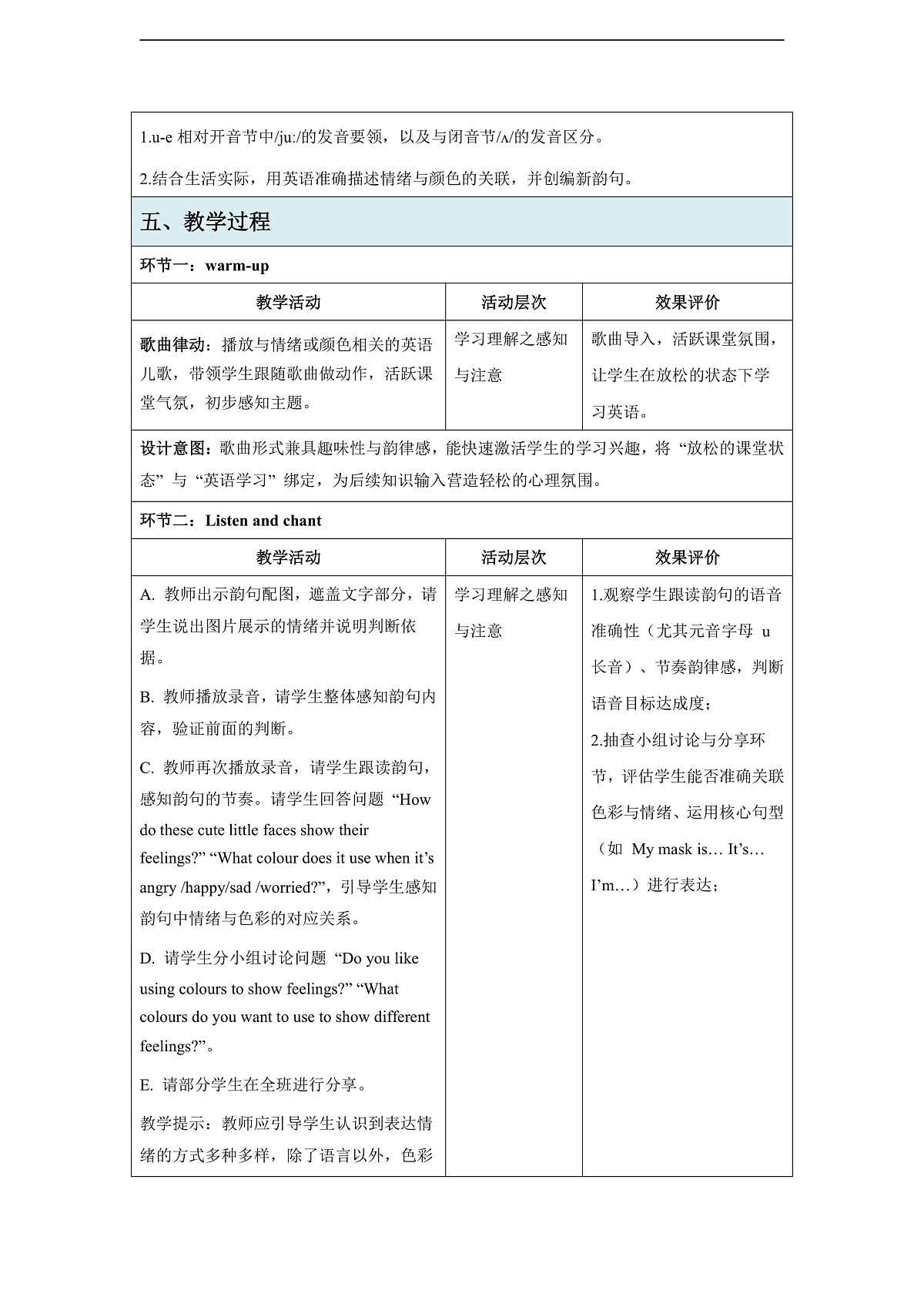 Unit 2 How do you feel today 课时 3 Fuel up 教学设计-外研版四下第3页