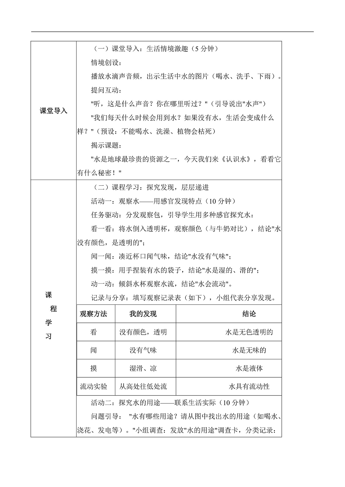 2.5 认识水（教学设计）科学冀人版一年级下册（新教材）第2页
