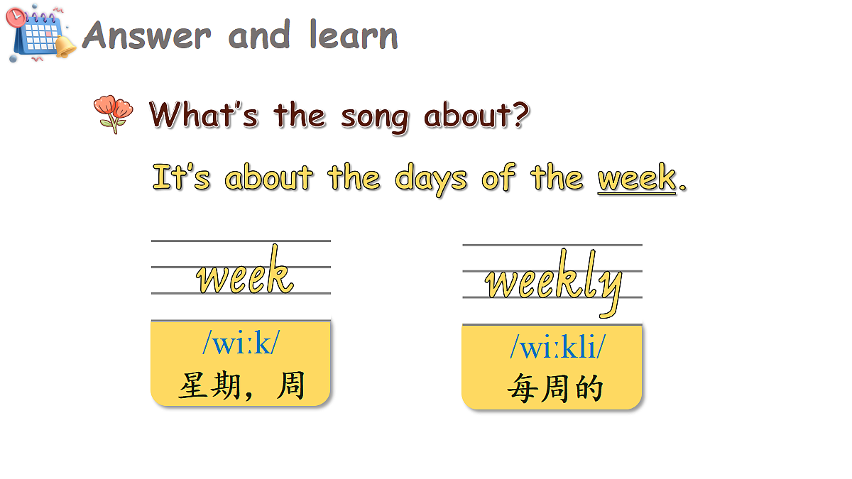 Lesson 1 There are seven days in a week.第3页