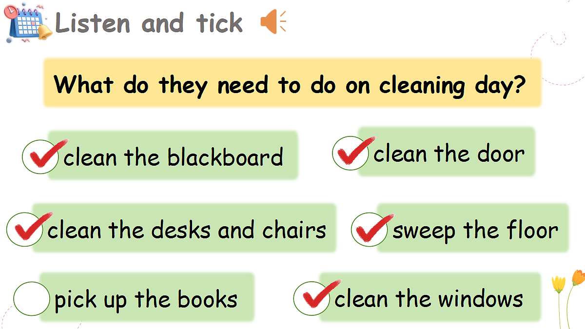 Lesson 3 Friday is our cleaning day.第6页