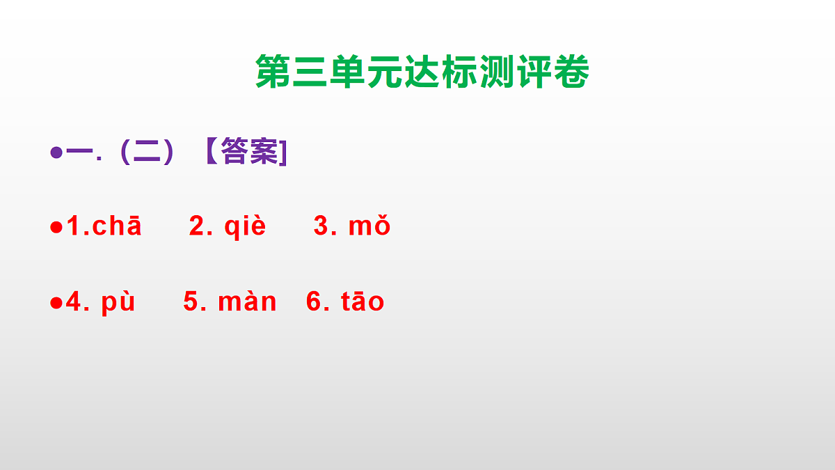 （新）部编版四年级语文下册第三单元达标测评卷 PPT【参考答案课件】第3页