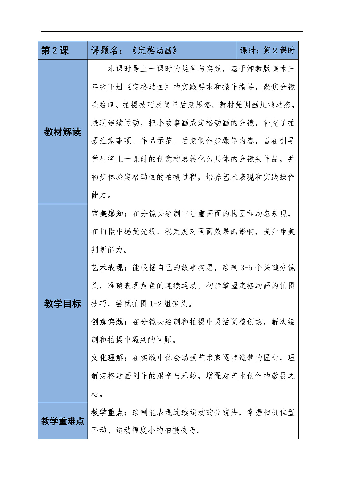 第五单元 5.2定格动画教学设计第2课时第1页