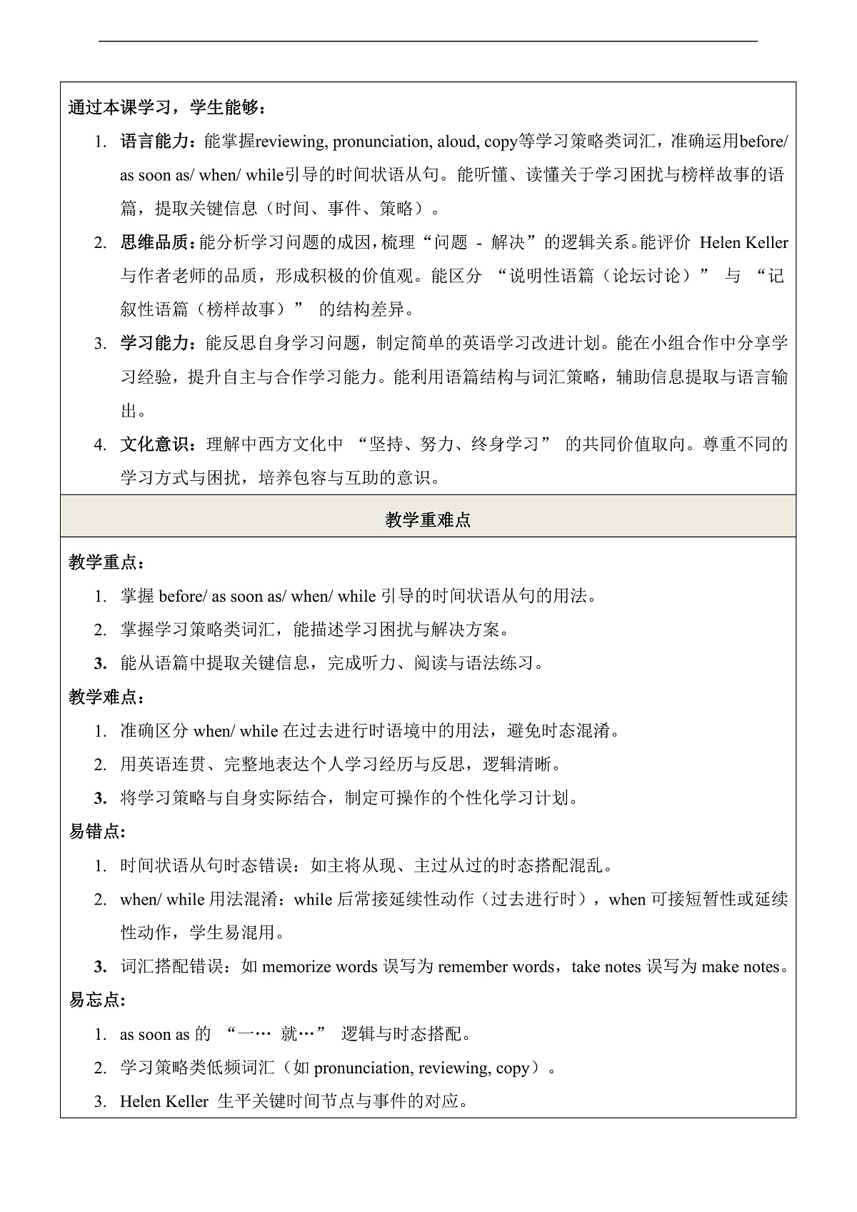 【教学评一体化】Unit7 Be a Better Learner! 第8课时Project and Review 教学设计（表格式）第2页