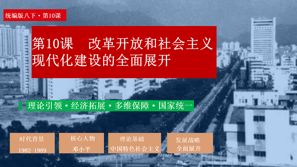 统编版历史八年级下册第10课 改革开放和社会主义现代化建设的全面展开（教学课件）第1页