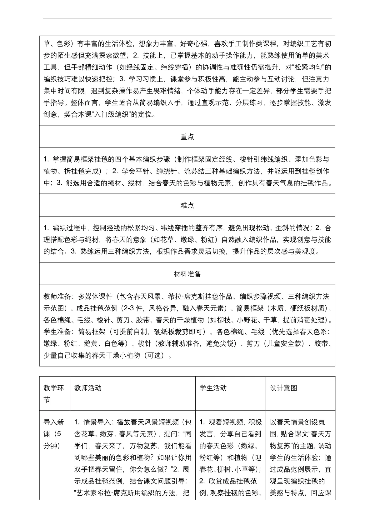 《春天的挂毯》教学设计第2页
