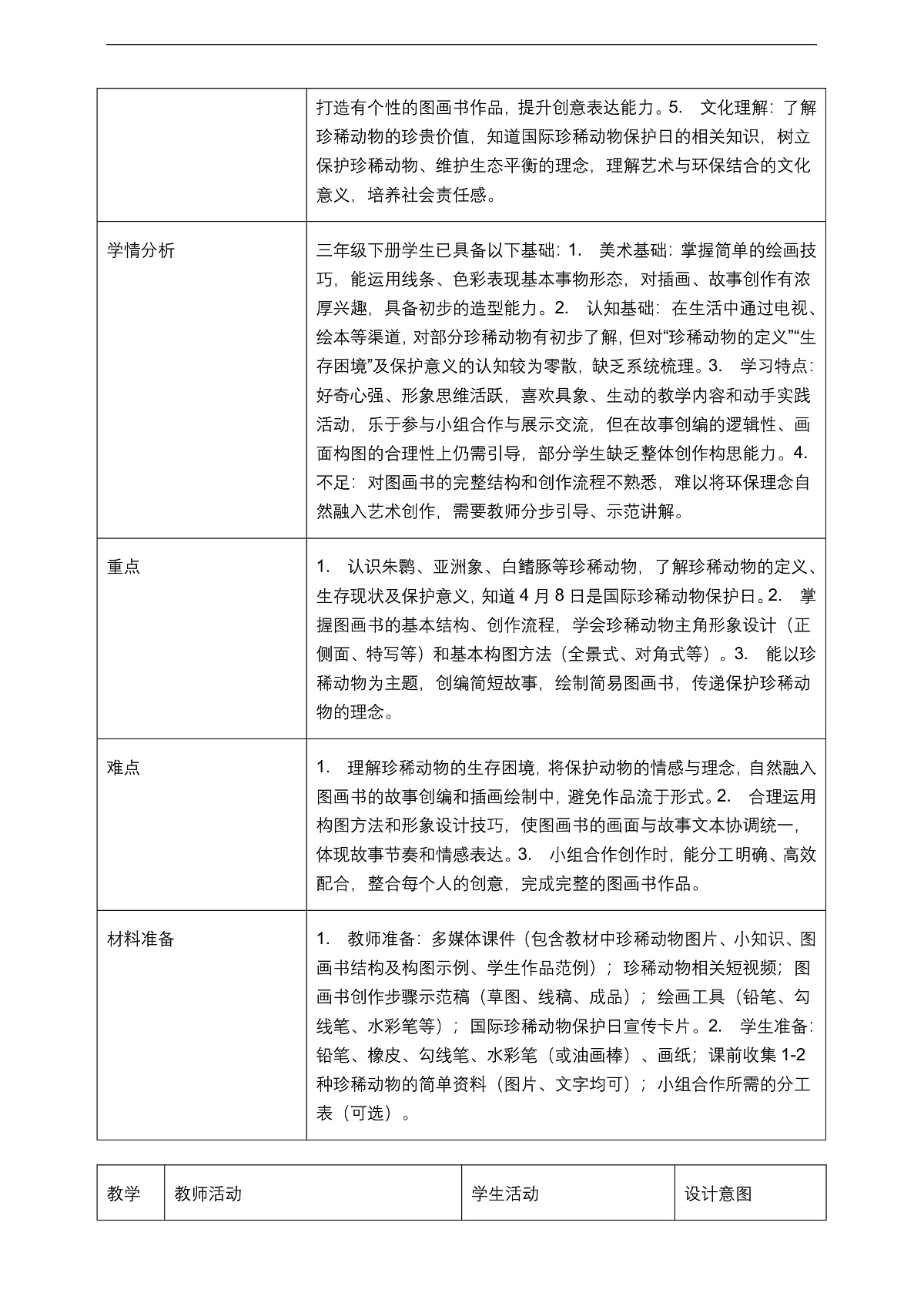 《保护珍稀动物》教学设计第2页