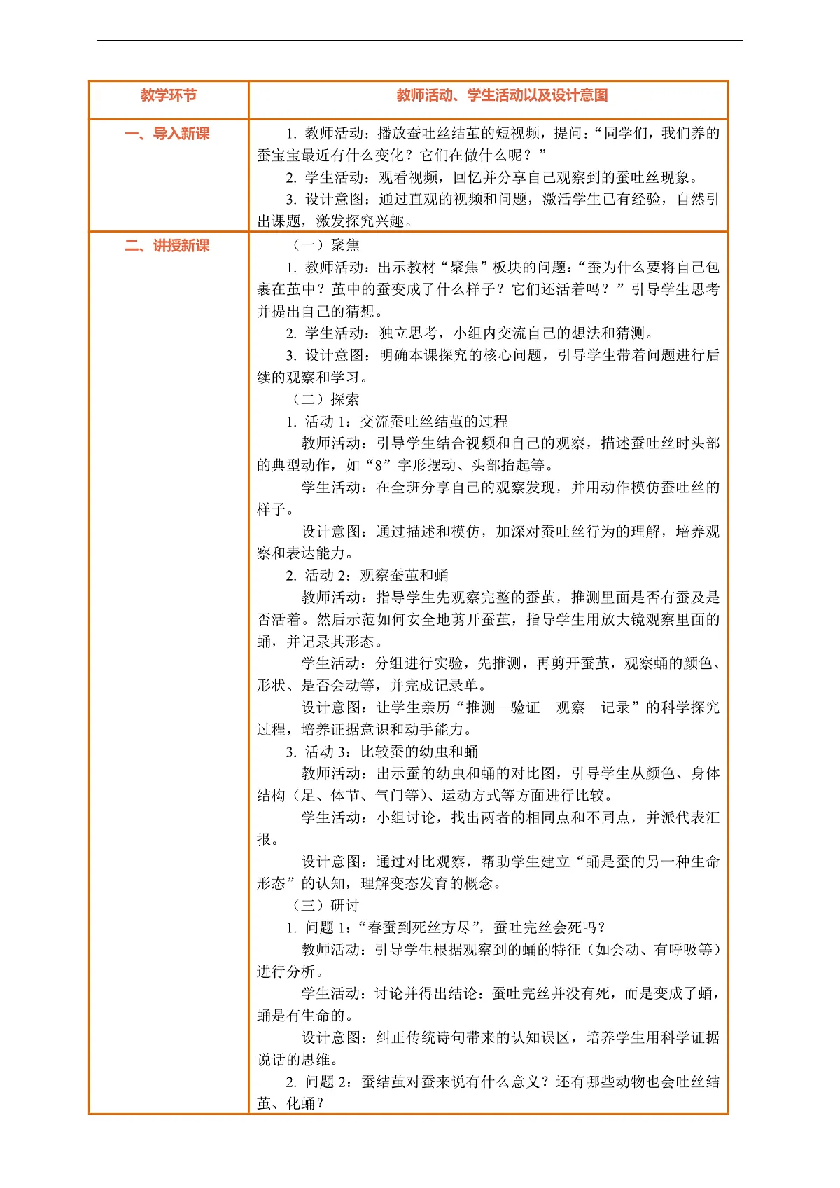 【核心素养】第二单元《动物的一生》第5课《蚕变了新模样》教案含反思第2页