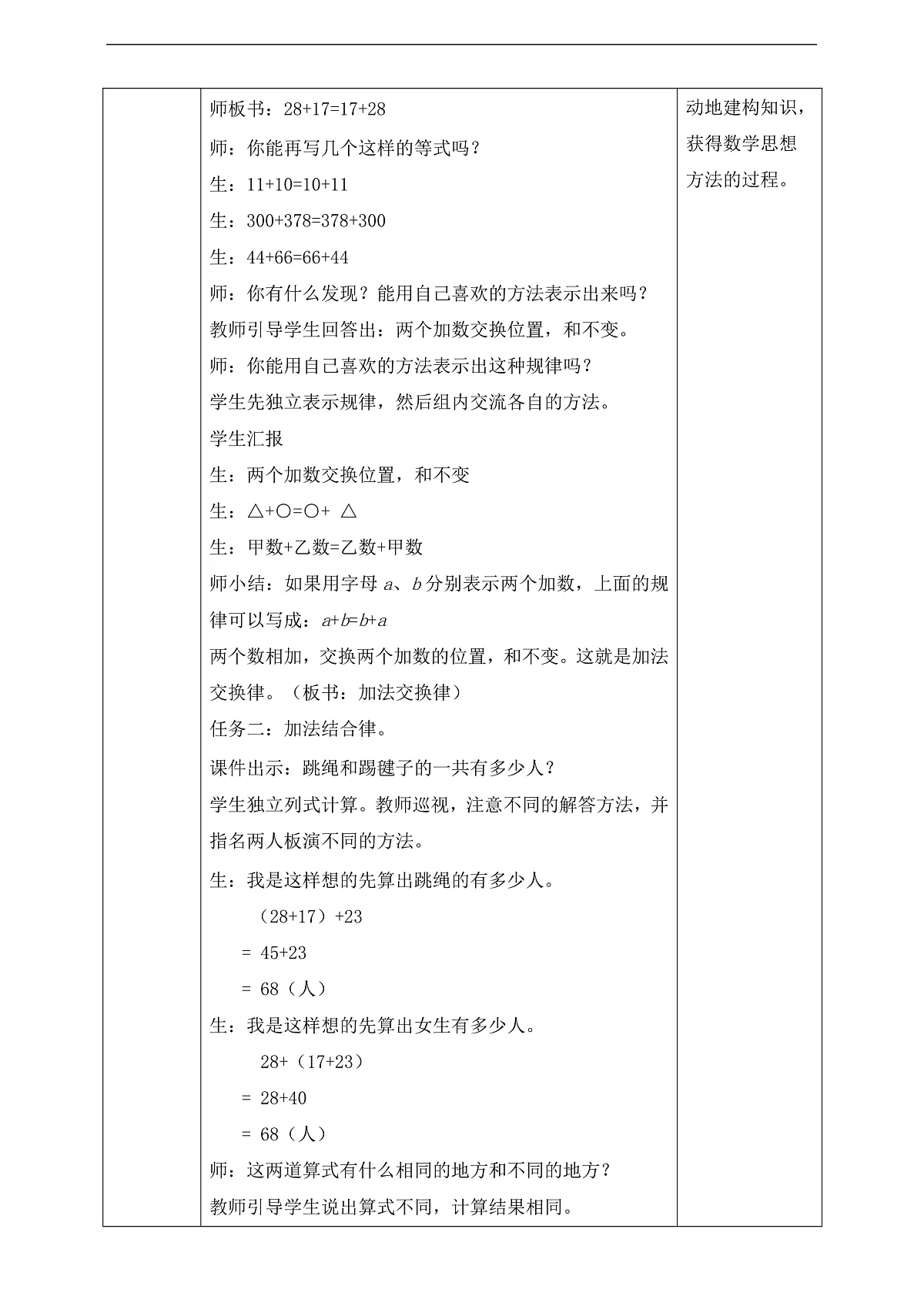 【任务型备课】苏教版四年级下册-5.1 加法交换律和结合律（教案）第2页