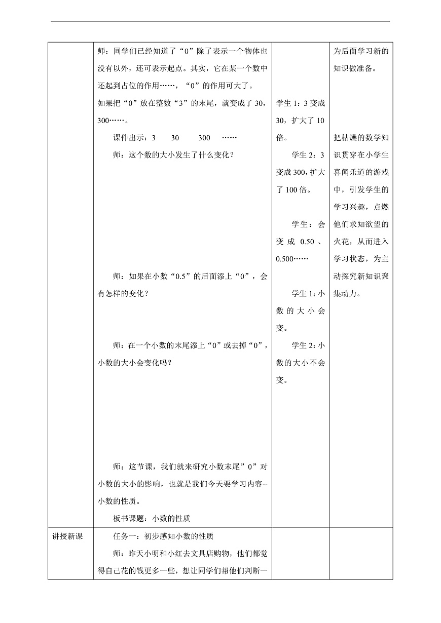 【任务型备课】苏教版四年级下册-7.3 小数的性质（教案）第2页