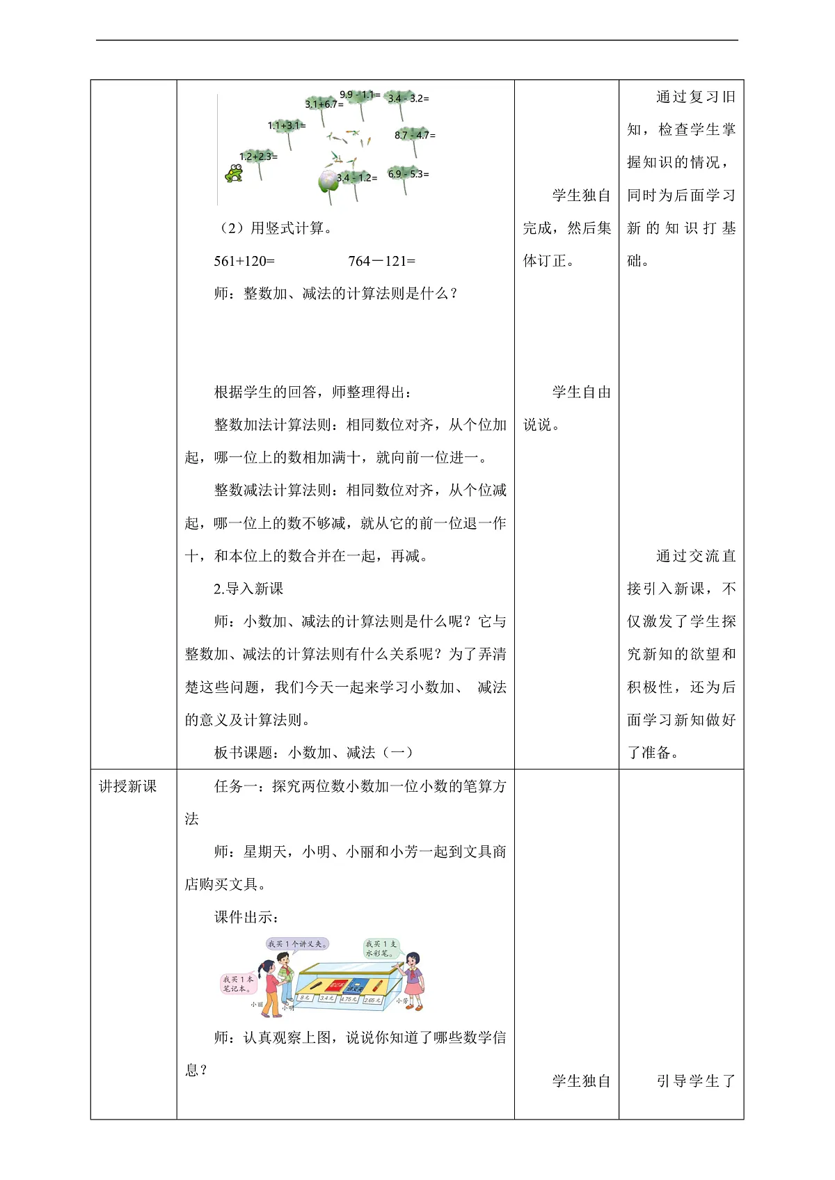 【任务型备课】苏教版四年级下册-8.1 小数加、减法（一）（教案）第2页