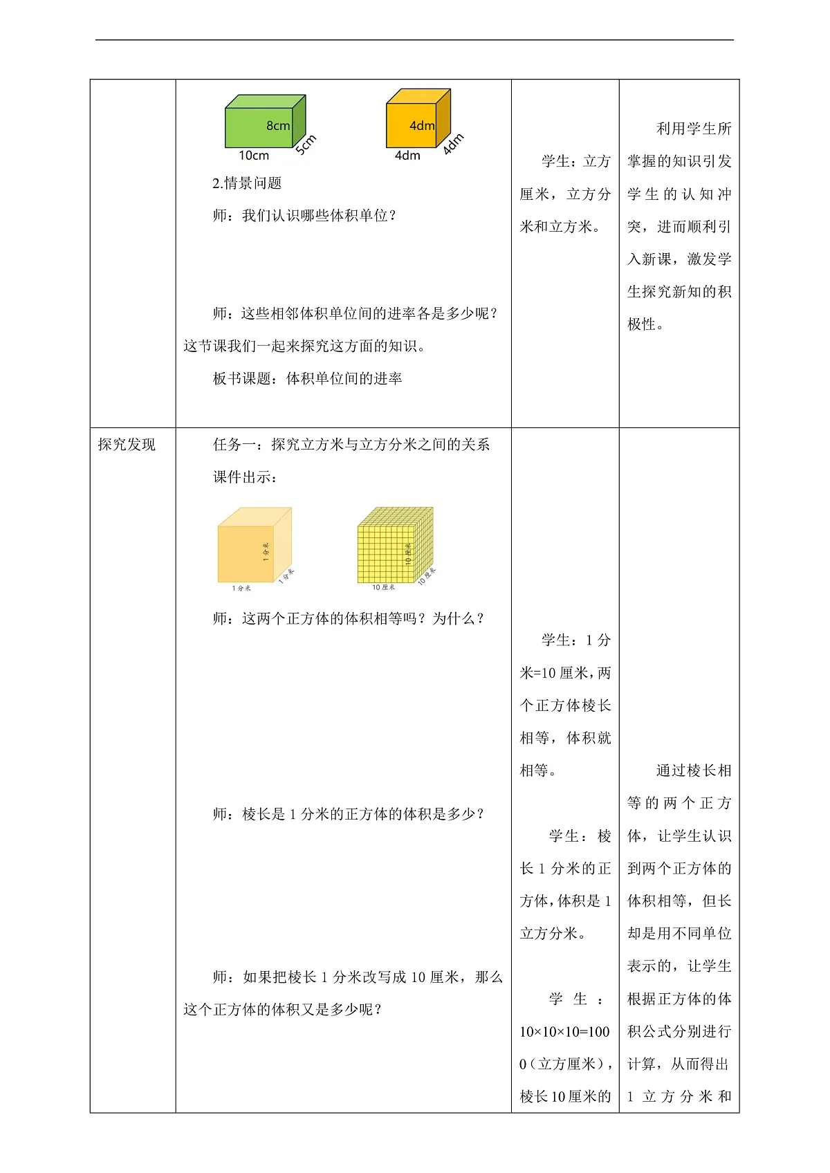 【任务型备课】苏教版五年级下册-6.9 体积单位间的进率（教案）第2页