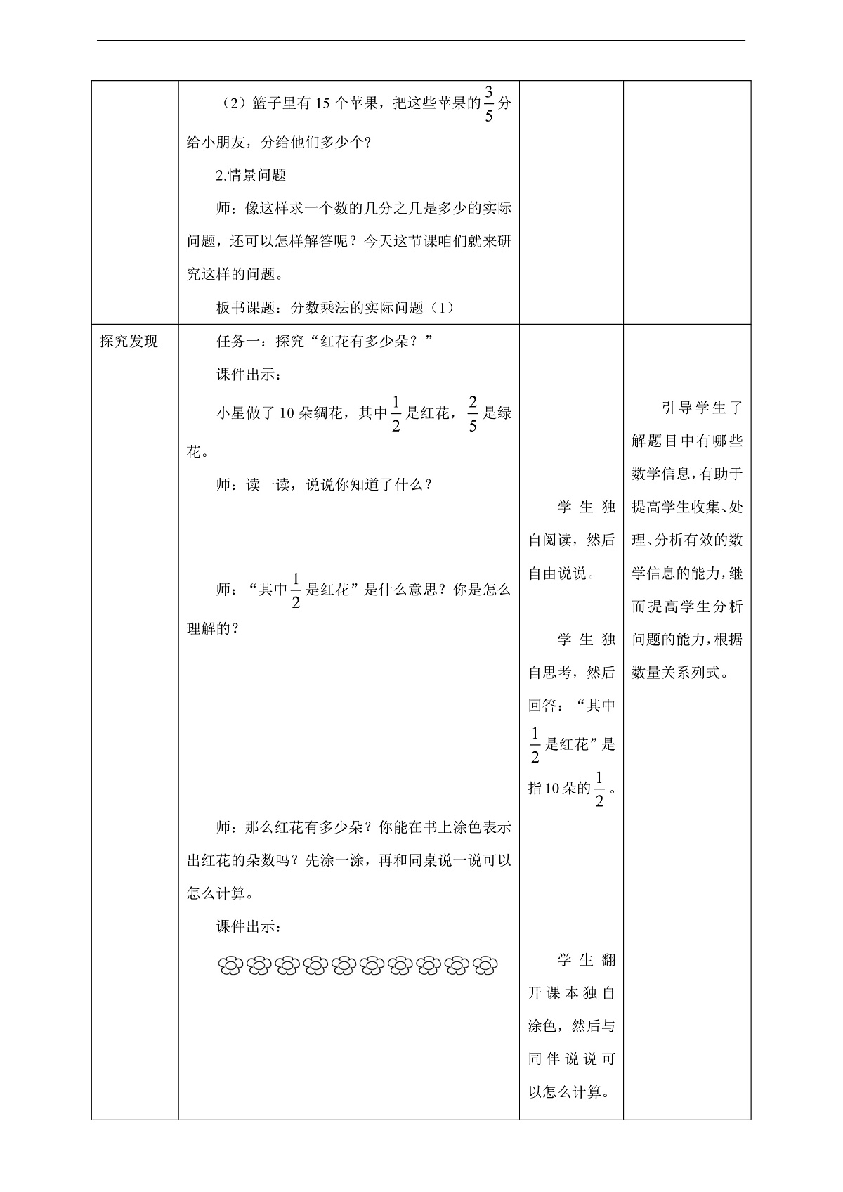 【任务型备课】苏教版五年级下册-7.2 分数乘法的实际问题（1）（教案）第2页