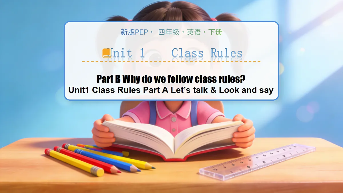 Unit1 Class Rules PartB Let’s talk & Look and say（第4课时）课件第1页