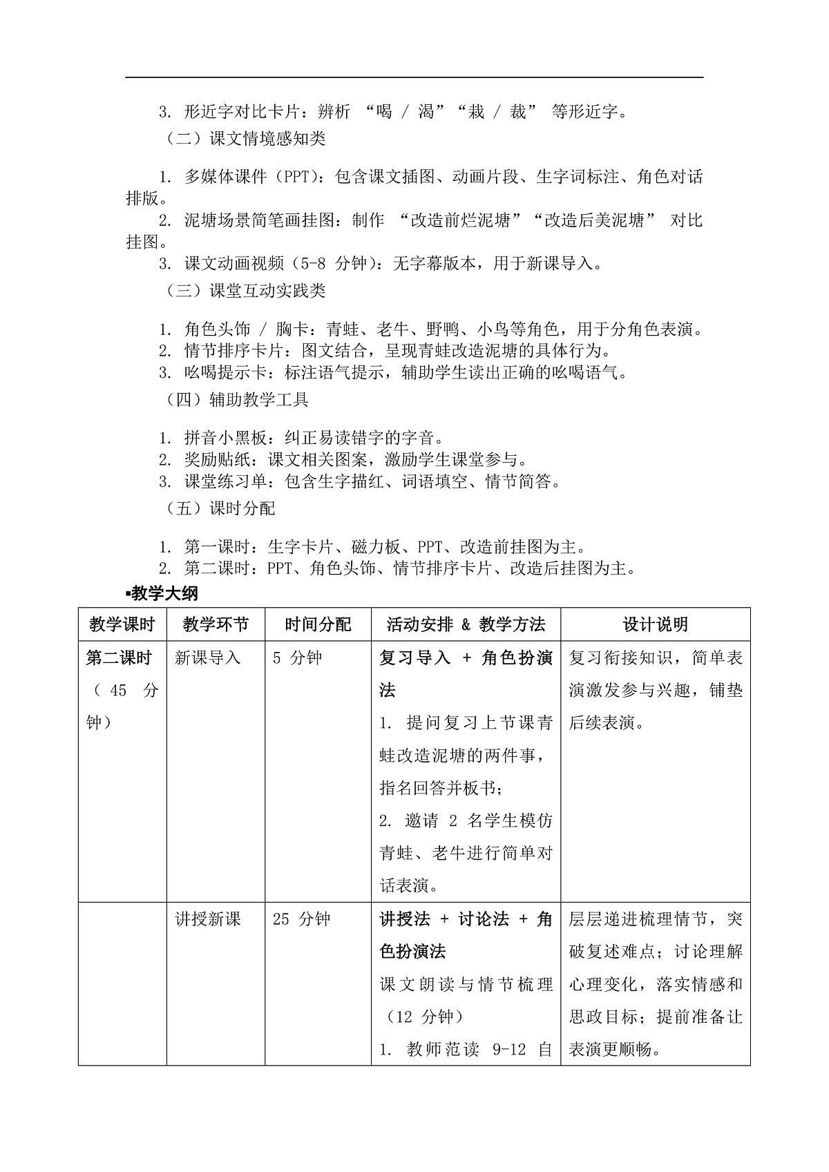 《青蛙卖泥塘》教案（第2课时）第3页
